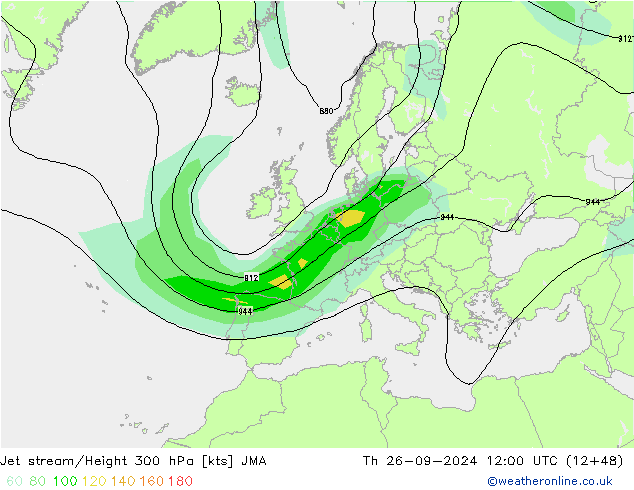 Jet stream JMA Qui 26.09.2024 12 UTC