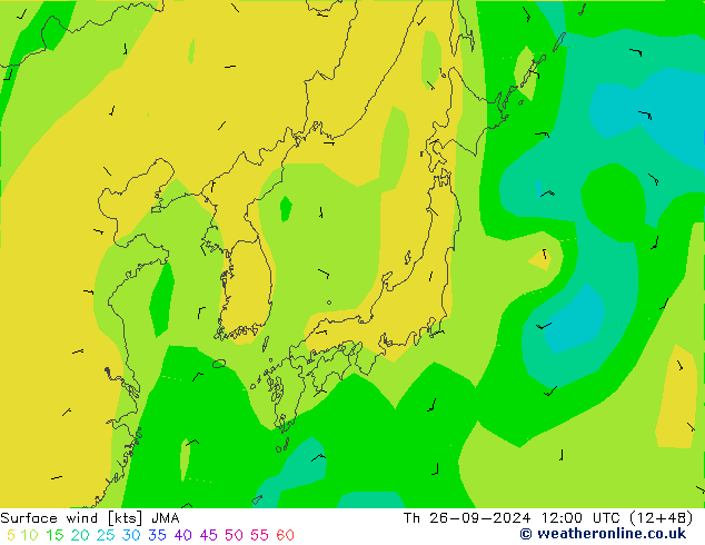 Rüzgar 10 m JMA Per 26.09.2024 12 UTC