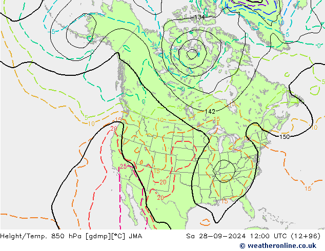 Height/Temp. 850 hPa JMA  28.09.2024 12 UTC