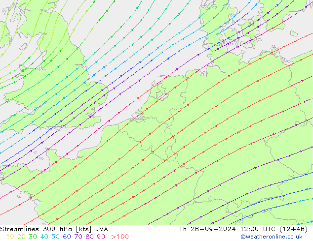 Streamlines 300 hPa JMA Th 26.09.2024 12 UTC