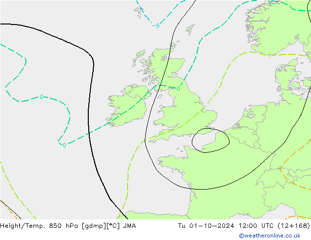 Height/Temp. 850 hPa JMA Ter 01.10.2024 12 UTC