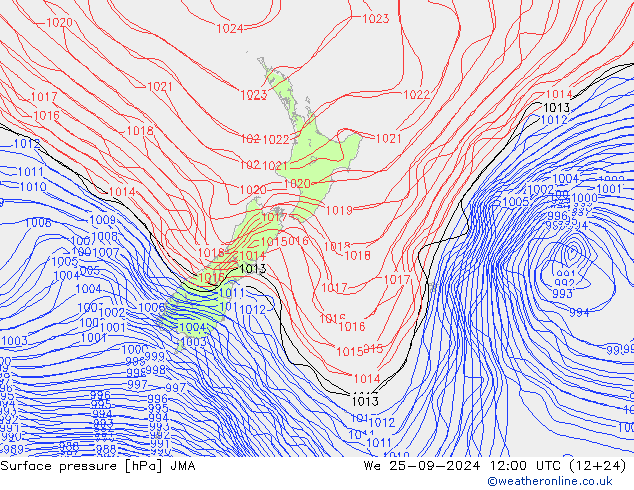 приземное давление JMA ср 25.09.2024 12 UTC