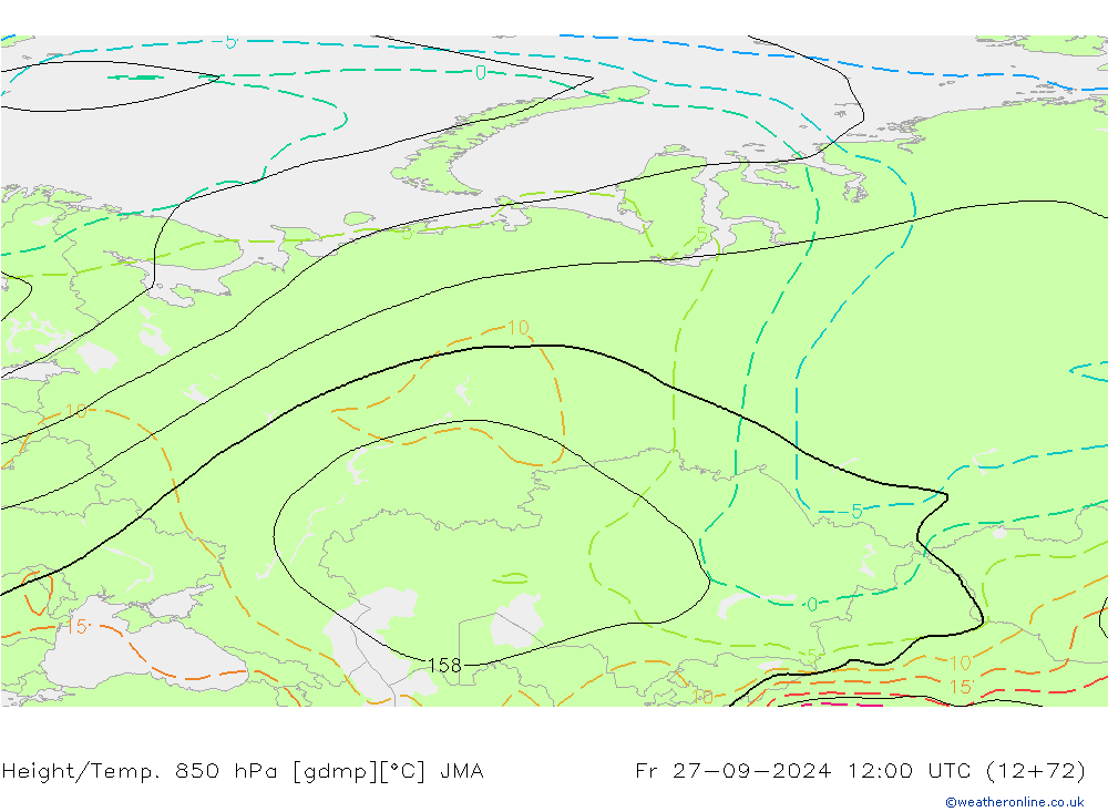 Height/Temp. 850 hPa JMA pt. 27.09.2024 12 UTC