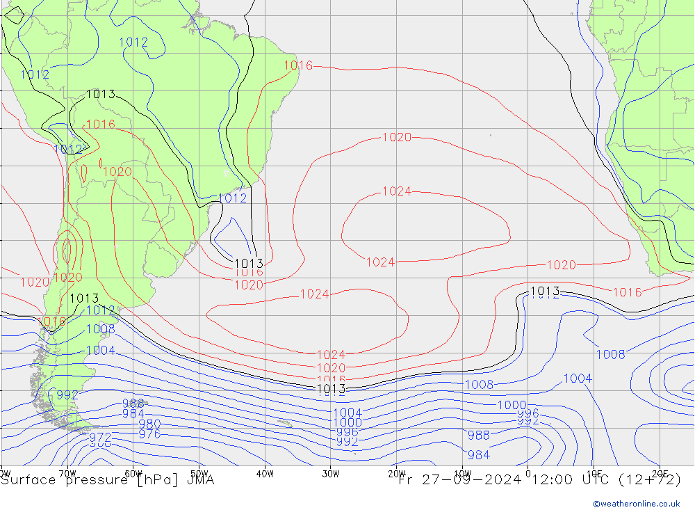 Bodendruck JMA Fr 27.09.2024 12 UTC