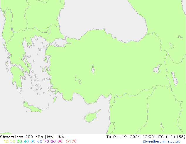 Streamlines 200 hPa JMA Tu 01.10.2024 12 UTC