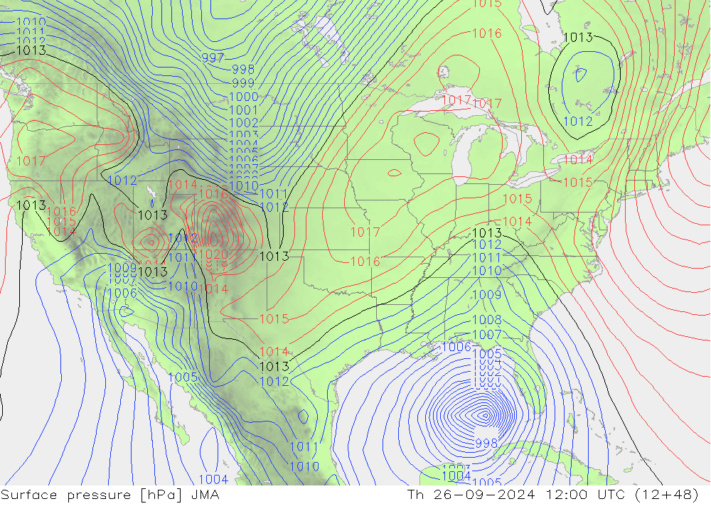 Surface pressure JMA Th 26.09.2024 12 UTC