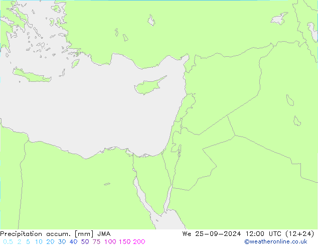 Toplam Yağış JMA Çar 25.09.2024 12 UTC