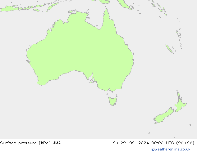 Luchtdruk (Grond) JMA zo 29.09.2024 00 UTC