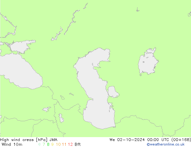 High wind areas JMA We 02.10.2024 00 UTC