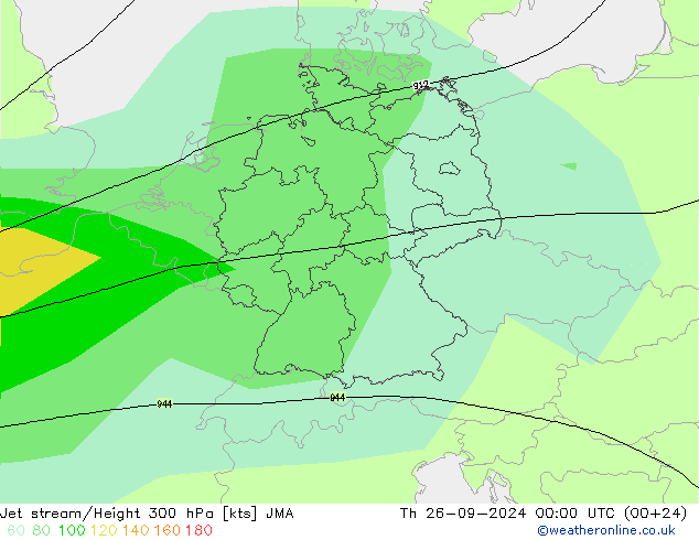 Prąd strumieniowy JMA czw. 26.09.2024 00 UTC