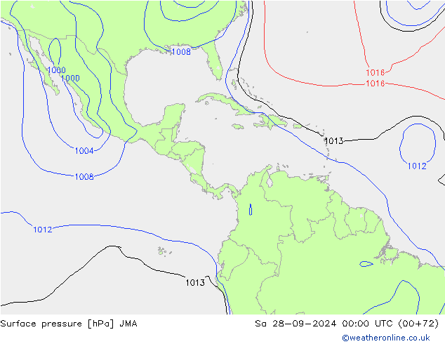 pressão do solo JMA Sáb 28.09.2024 00 UTC