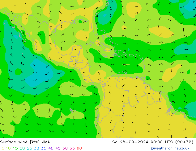 Surface wind JMA Sa 28.09.2024 00 UTC