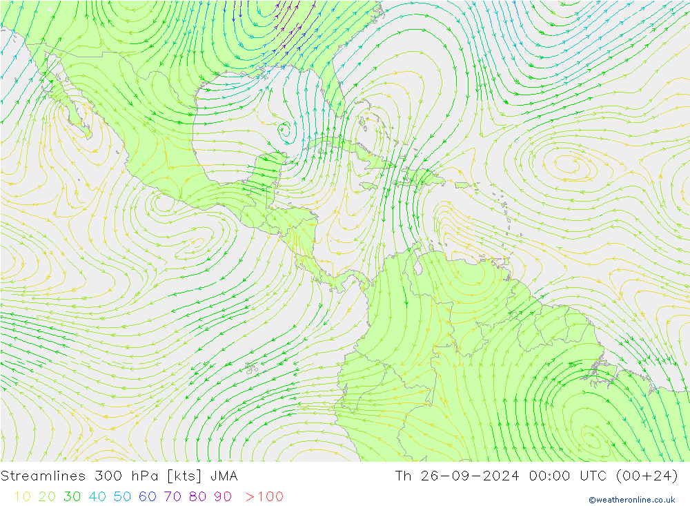 Streamlines 300 hPa JMA Th 26.09.2024 00 UTC