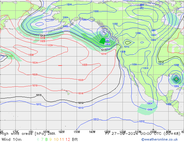 yüksek rüzgarlı alanlar JMA Cu 27.09.2024 00 UTC