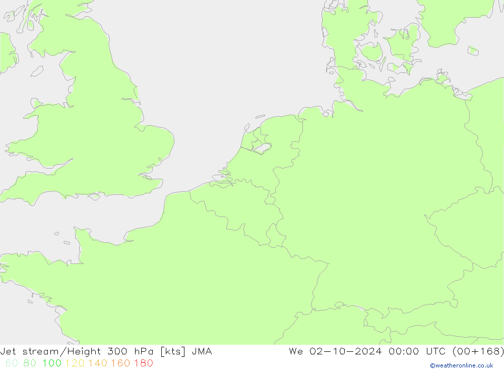 Jet stream/Height 300 hPa JMA We 02.10.2024 00 UTC