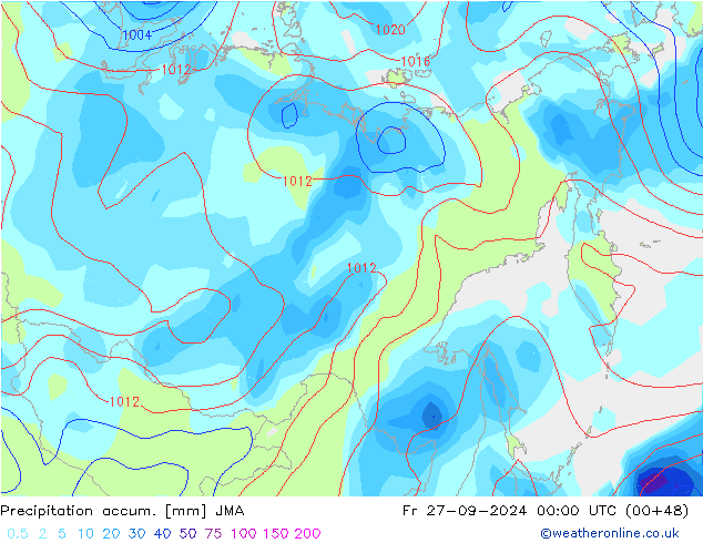 Precipitation accum. JMA  27.09.2024 00 UTC