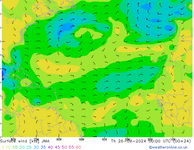 Bodenwind JMA Do 26.09.2024 00 UTC