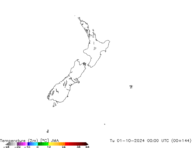 Temperature (2m) JMA Út 01.10.2024 00 UTC