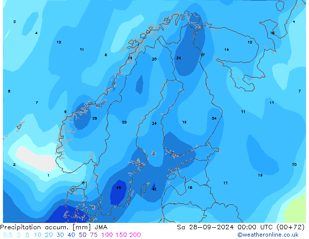 Precipitation accum. JMA Sa 28.09.2024 00 UTC