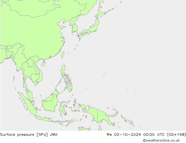 pressão do solo JMA Qua 02.10.2024 00 UTC