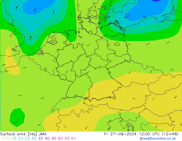 Surface wind JMA Fr 27.09.2024 12 UTC