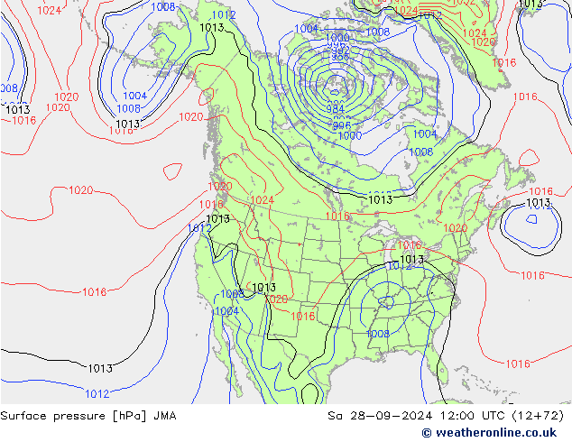 Bodendruck JMA Sa 28.09.2024 12 UTC