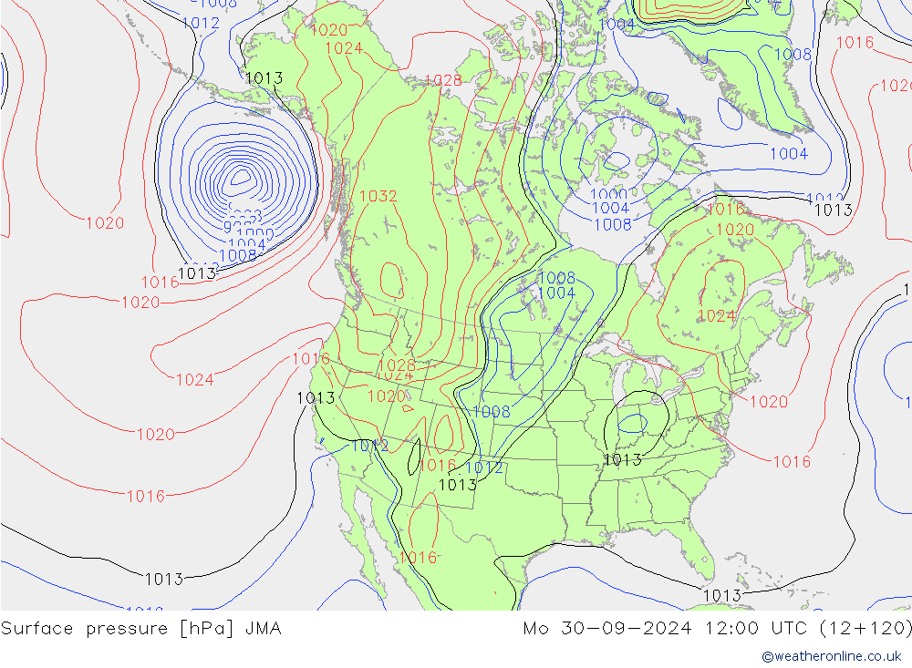 ciśnienie JMA pon. 30.09.2024 12 UTC