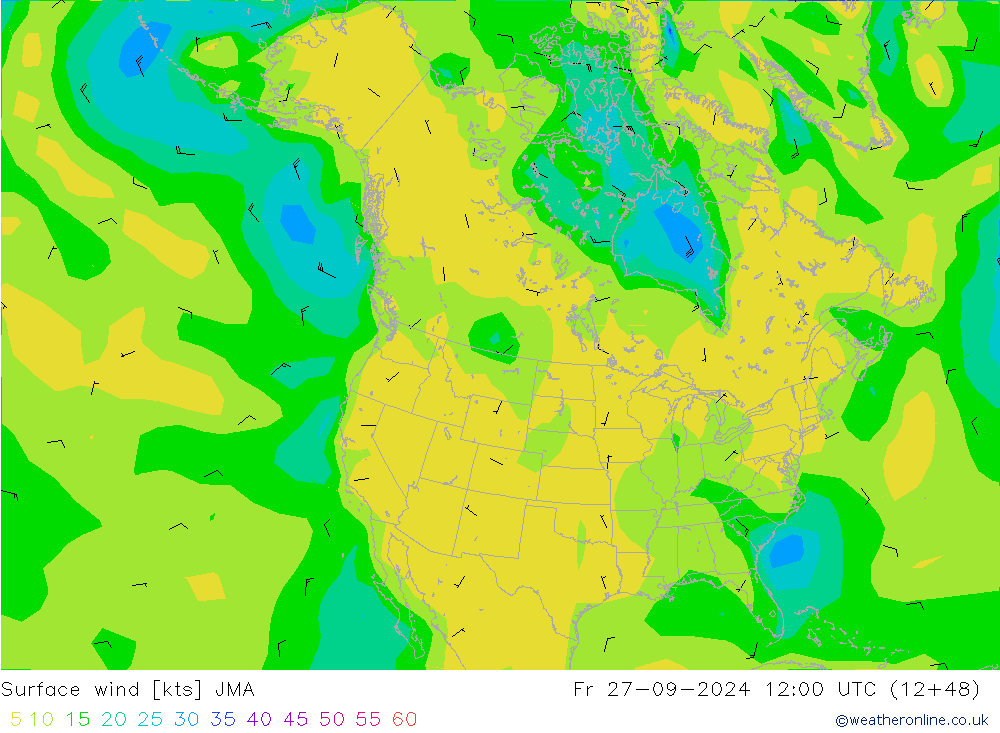 Wind 10 m JMA vr 27.09.2024 12 UTC