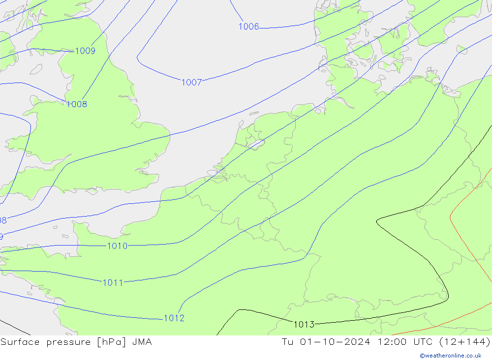 Surface pressure JMA Tu 01.10.2024 12 UTC