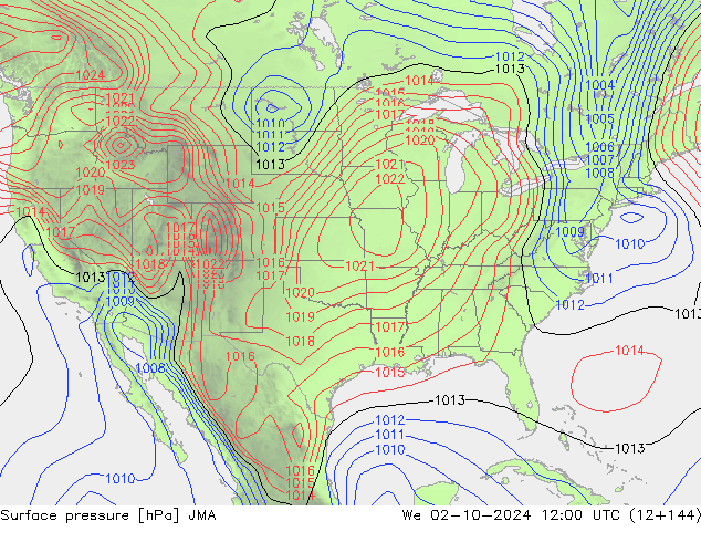 Surface pressure JMA We 02.10.2024 12 UTC