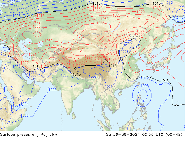 Bodendruck JMA So 29.09.2024 00 UTC