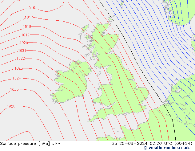 Luchtdruk (Grond) JMA za 28.09.2024 00 UTC