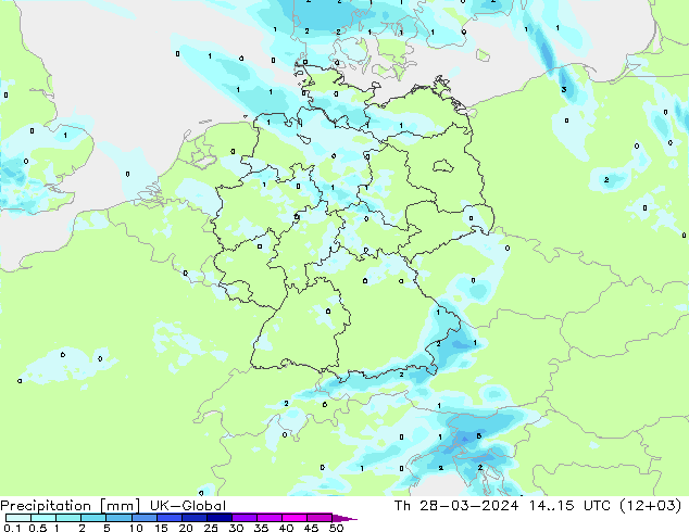 Precipitation UK-Global Th 28.03.2024 15 UTC