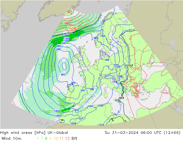 High wind areas UK-Global dom 31.03.2024 06 UTC