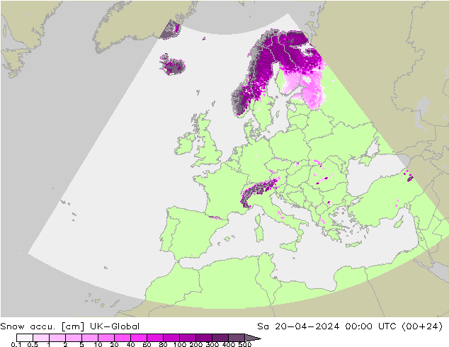 Snow accu. UK-Global Sa 20.04.2024 00 UTC