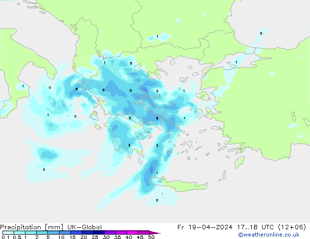 Yağış UK-Global Cu 19.04.2024 18 UTC