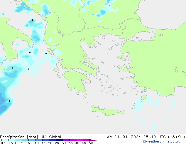 Precipitation UK-Global We 24.04.2024 19 UTC