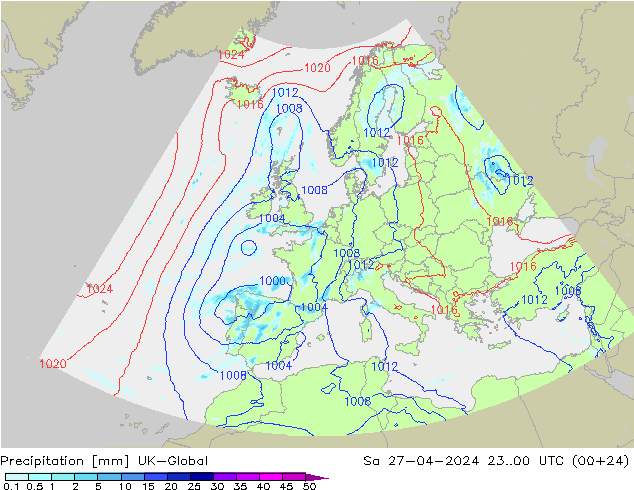 Precipitation UK-Global Sa 27.04.2024 00 UTC