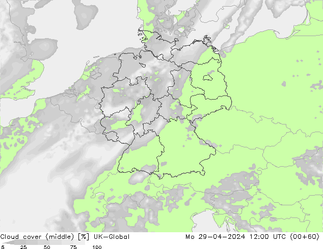 oblačnosti uprostřed UK-Global Po 29.04.2024 12 UTC
