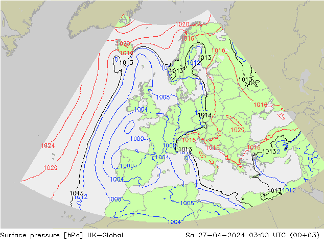 pression de l'air UK-Global sam 27.04.2024 03 UTC