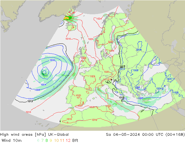 High wind areas UK-Global  04.05.2024 00 UTC