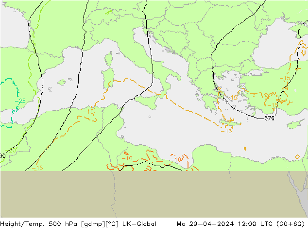 Hoogte/Temp. 500 hPa UK-Global ma 29.04.2024 12 UTC