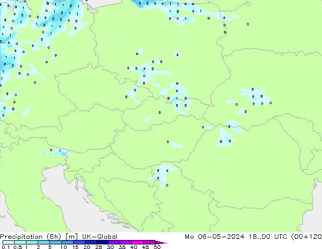 Precipitation (6h) UK-Global Mo 06.05.2024 00 UTC