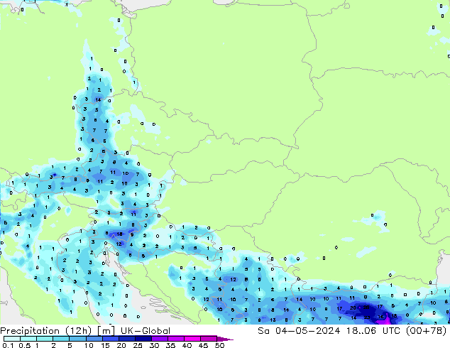 Yağış (12h) UK-Global Cts 04.05.2024 06 UTC