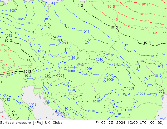 приземное давление UK-Global пт 03.05.2024 12 UTC