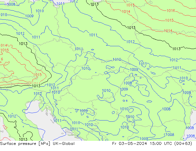 Surface pressure UK-Global Fr 03.05.2024 15 UTC