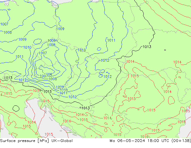 Surface pressure UK-Global Mo 06.05.2024 18 UTC