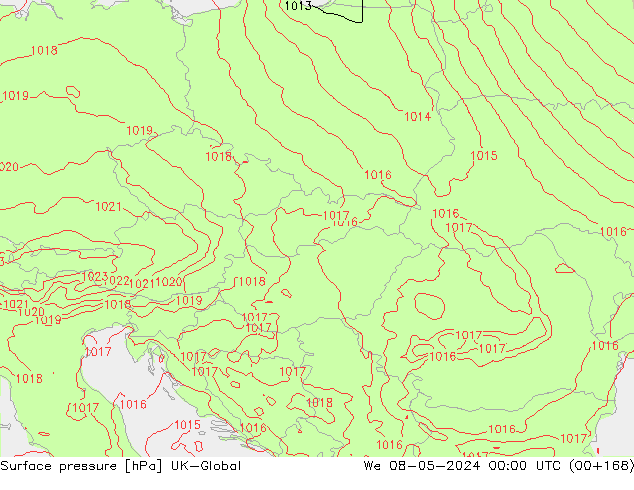 Surface pressure UK-Global We 08.05.2024 00 UTC