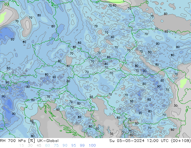 RH 700 hPa UK-Global Su 05.05.2024 12 UTC