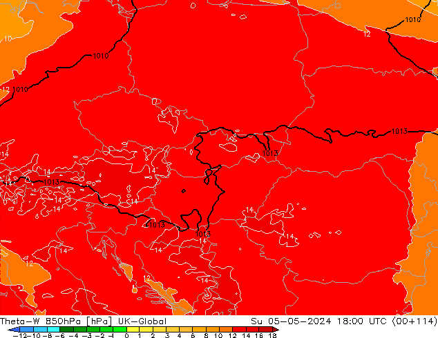 Theta-W 850hPa UK-Global Su 05.05.2024 18 UTC